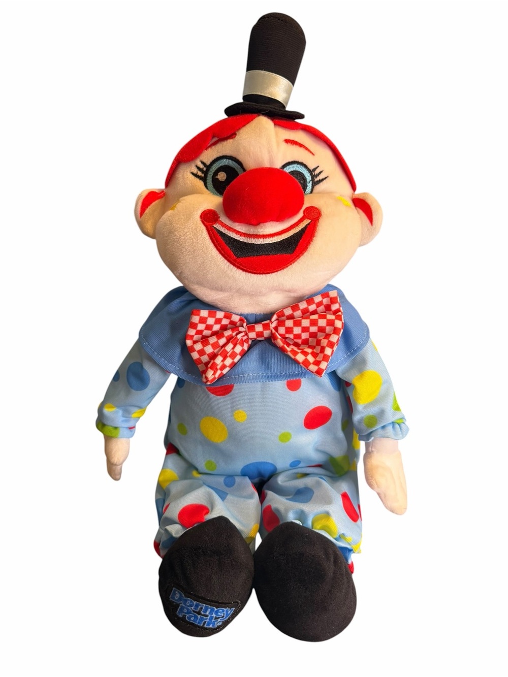 Dorney Park Clown Plush Doll 21” Carnival Circus Stuffed Toy Collectible
